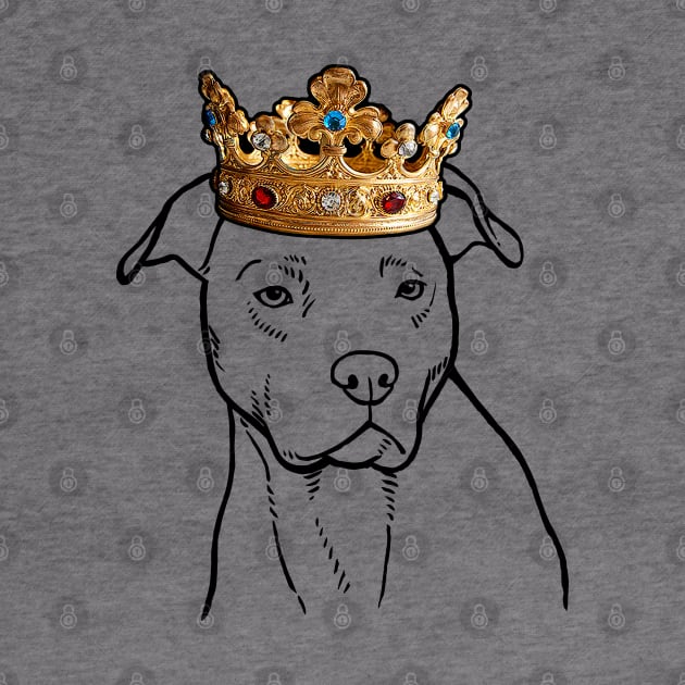 American Pit Bull Terrier Dog King Queen Wearing Crown by millersye